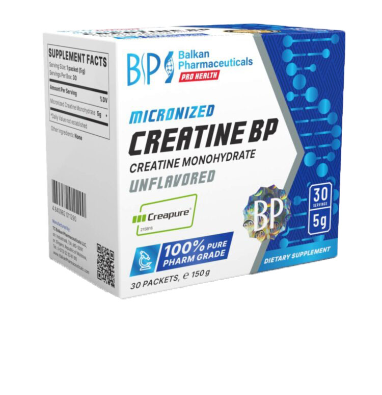 Balkan Pharmaceuticals Creatine BP – pudra pentru imbunatatirea performantelor fizice, fara aroma – 30 plic x 5g